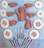 Tea set with matching plates